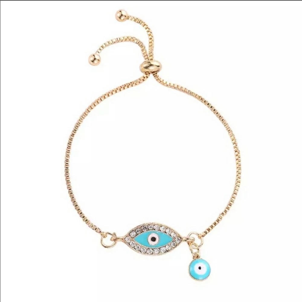 AGAINST THE EVIL EYE TURQUOISE BRACELET in gold color